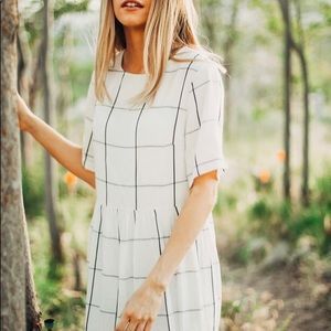 Black and Cream Plaid Dress